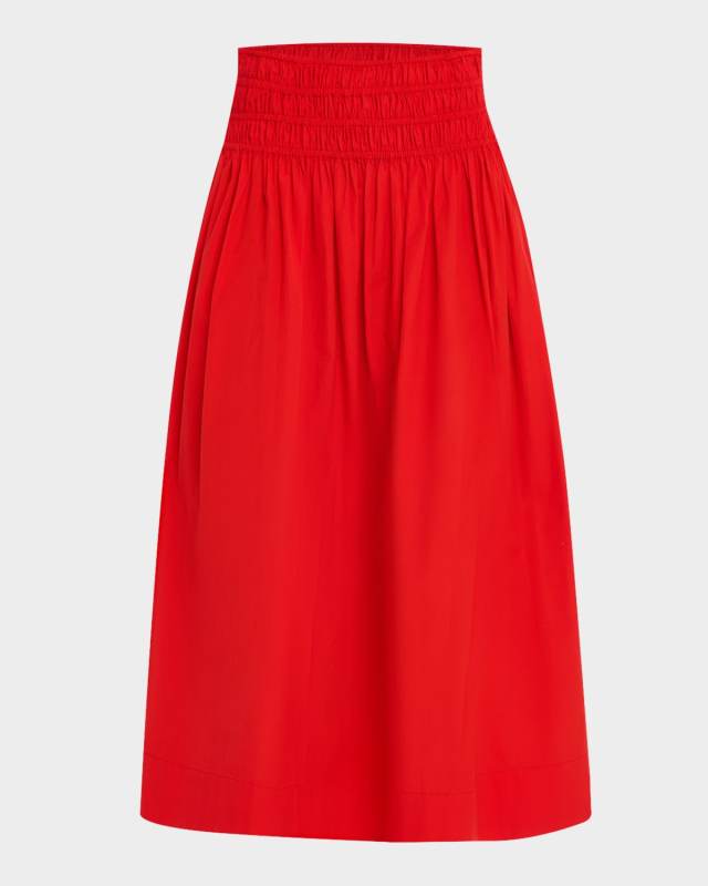 Viola Shirred Midi Skirt